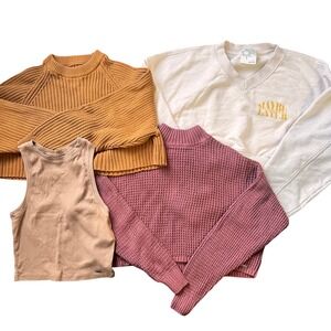 Hollister Aerie Aeropostale Cropped Sweater & Sweatshirt Bundle 4 PIECES Small‎